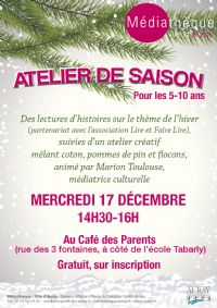 Atelier de saison. Le mercredi 17 décembre 2014 à Auray. Morbihan.  14H30